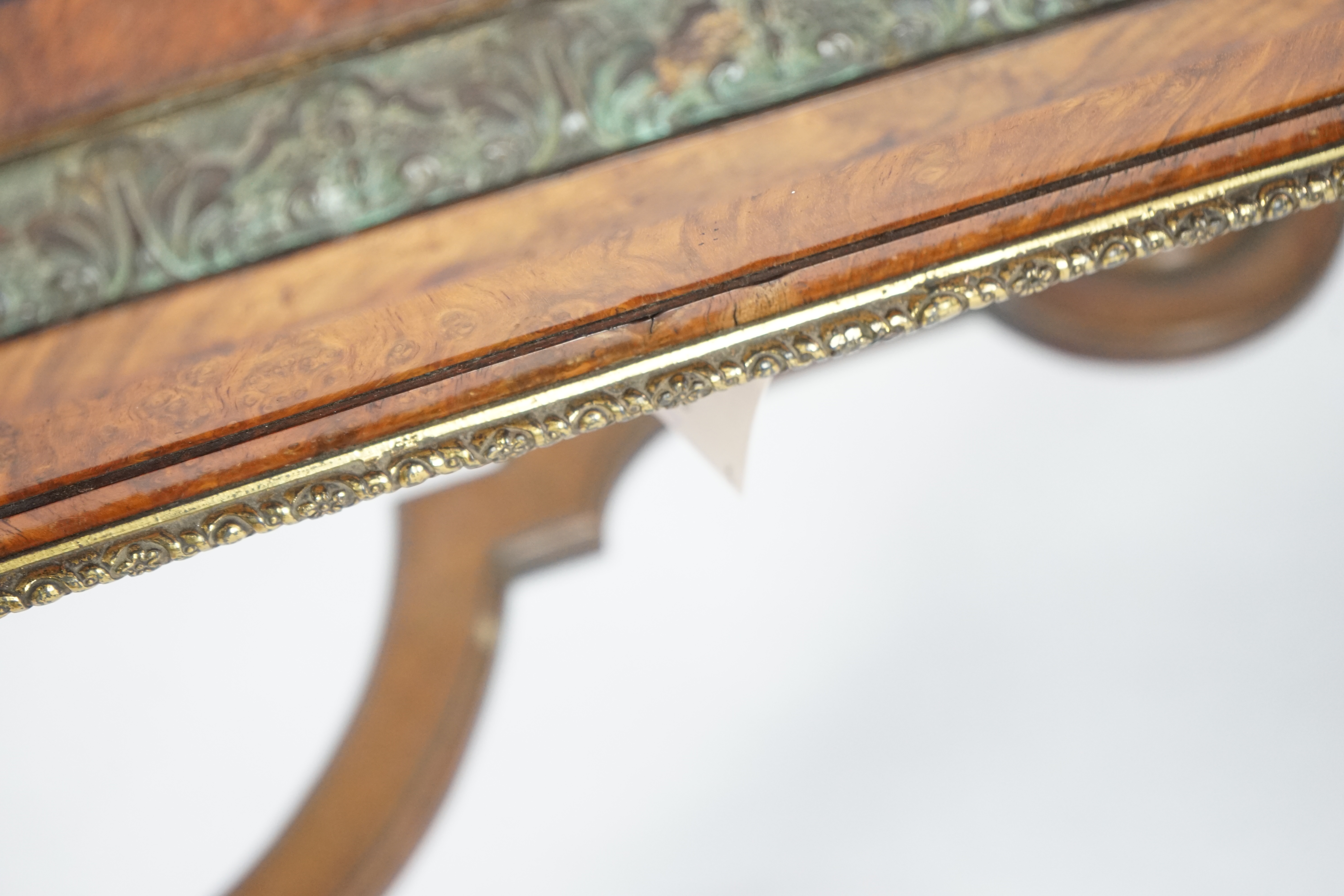 A mid Victorian ormolu mounted walnut pietra dura top centre table